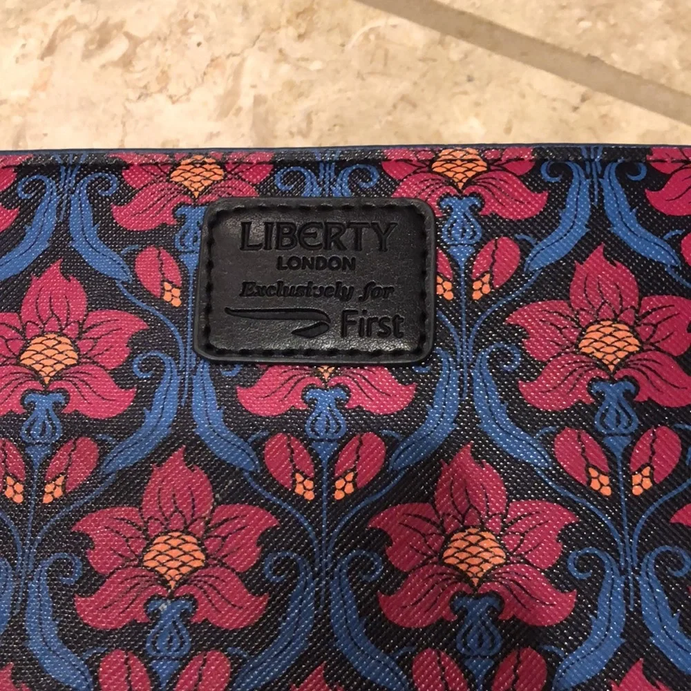 New Liberty London colorful floral square mini clutch wristlet toiletry handbag